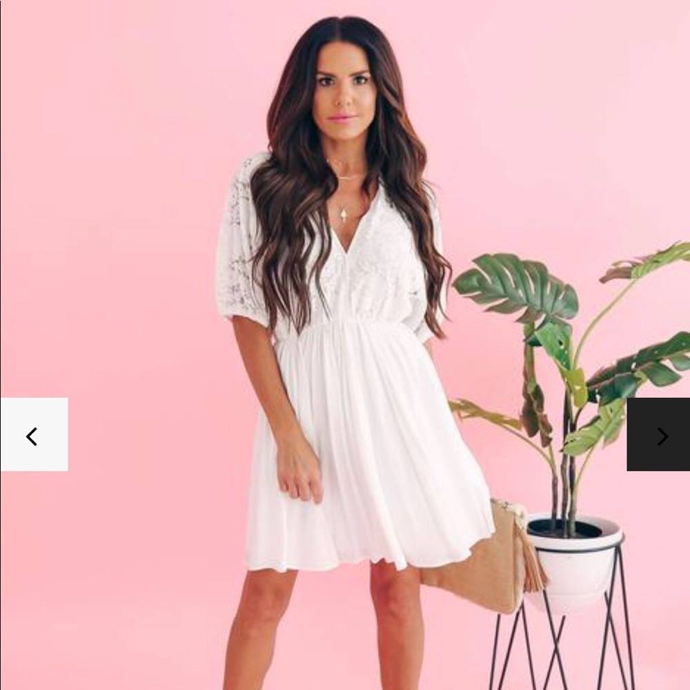 White lace babydoll dress